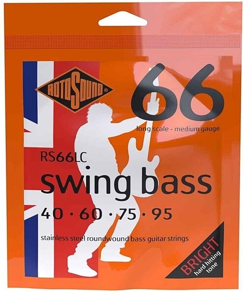 open zoom image for Rotosound Swing 66 Electric Bass Guitar Strings (Long Scale), 40-95, RS66LC, Main