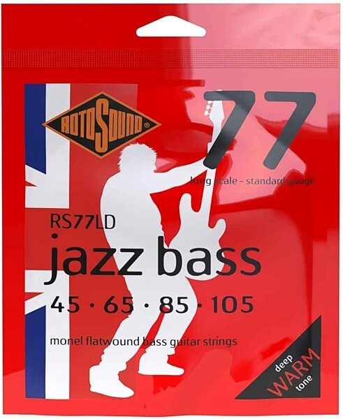 open zoom image for Rotosound Jazz Bass 77 Monel Flatwound Electric Bass Strings, 45-105, RS77LD, Long Scale, Main