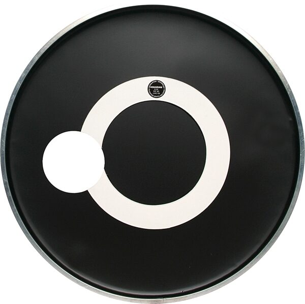 open zoom image for Aquarian Regulator Bass Drumhead with Hole, Black, 16 inch, Backside