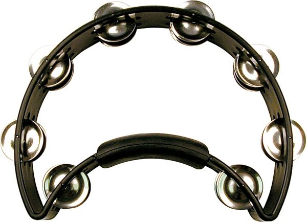 open zoom image for Rhythm Tech Headless Half-Moon Tambourine, Black with Nickel Jingles, RT1010, Black
