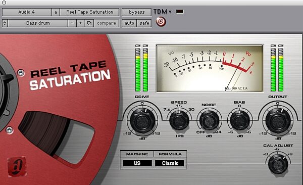 open zoom image for Digidesign Reel Tape Suite Analog Tape Simulator RTAS Plug-In, Reel Tape Saturation