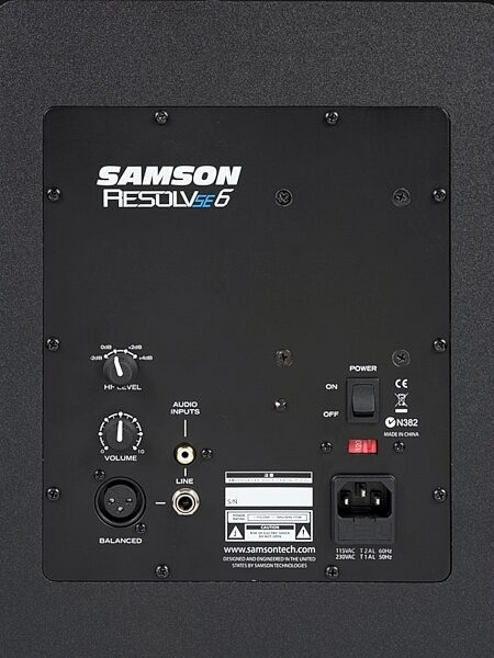 open zoom image for Samson Resolv SE6 Active Studio Monitor, Single Speaker, Rear