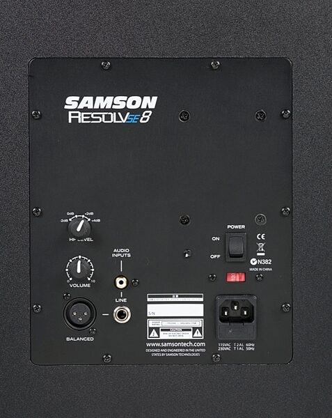 open zoom image for Samson Resolv SE8 Active Studio Monitor, Single Speaker, Rear