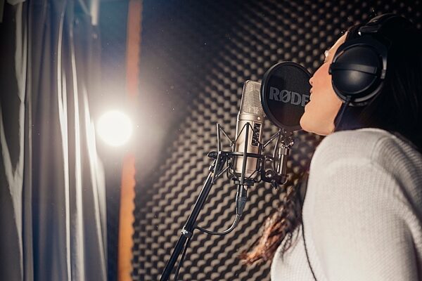 open zoom image for Rode NT2-A Variable Pattern Studio Condenser Microphone, Complete Vocal Recording Solution Package, In Use