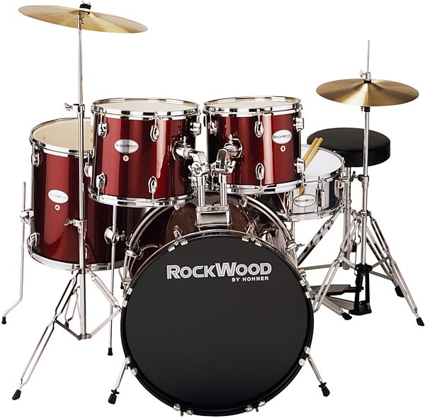 open zoom image for Rockwood 5-Piece Drum Kit, Red