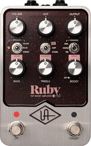 open zoom image for Universal Audio Ruby '63 Top Boost Amplifier Pedal, New, Action Position Back
