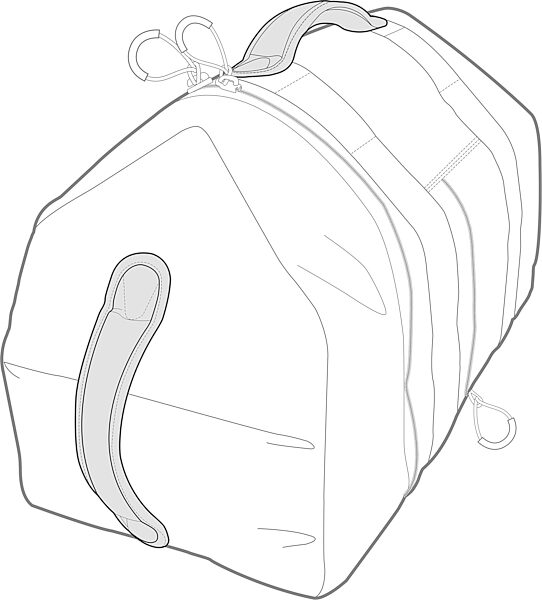open zoom image for Bose S1 Pro Backpack Padded Carrying Case, New, Handles Diagram