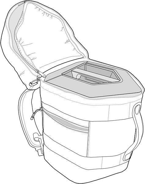 open zoom image for Bose S1 Pro Backpack Padded Carrying Case, New, Loaded Diagram