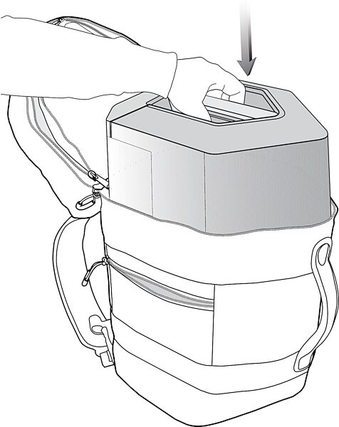 open zoom image for Bose S1 Pro Backpack Padded Carrying Case, New, Loading Diagram
