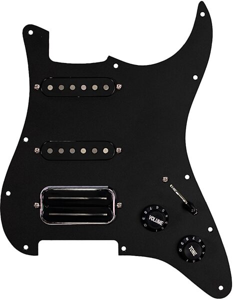 open zoom image for Mojotone Lerxst Limelight HSS Prewired Strat Pickguard, New, Action Position Back