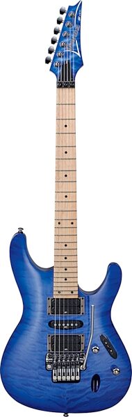 open zoom image for Ibanez S570MQM Electric Guitar, Bright Blue Burst