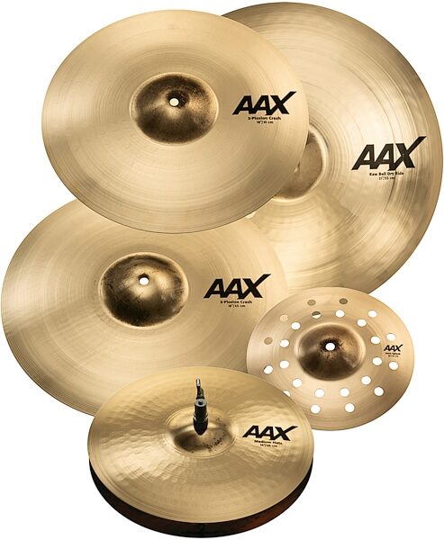 open zoom image for Sabian AAX Praise and Worship Cymbal Pack, 14 inch Hats, 16 + 18 inch Crash, and 21 inch Ride, with 10 inch Aero Splash, Detail Front
