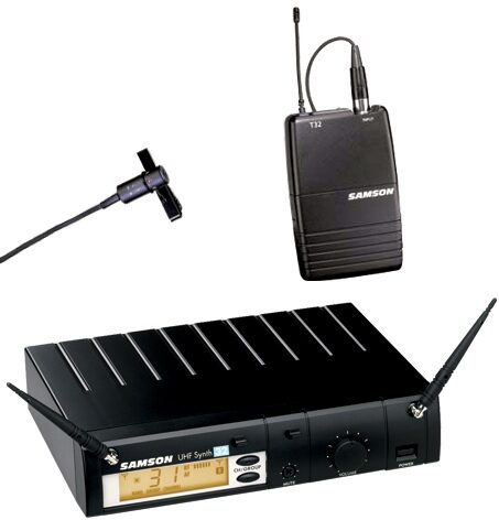 open zoom image for Samson UHF Synth 32 Wireless Lavalier with Audio Technica AT831, Main