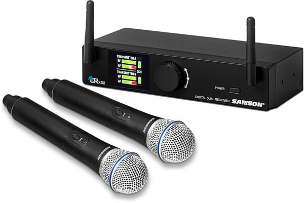 open zoom image for Samson Concert XD2 Two-Channel Digital Vocal Wireless Microphone System, New, Action Position Back