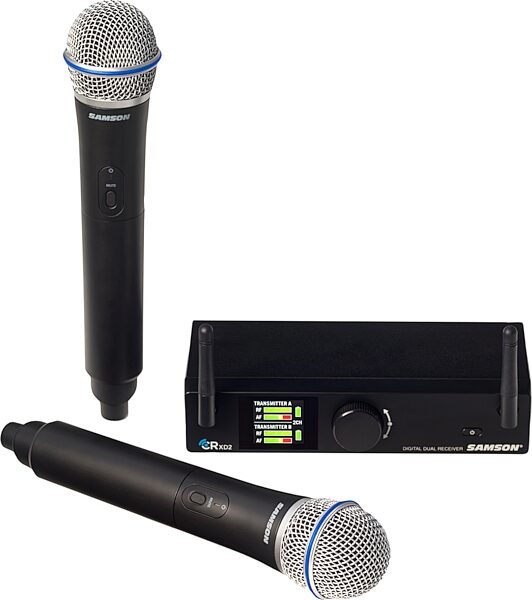 open zoom image for Samson Concert XD2 Two-Channel Digital Vocal Wireless Microphone System, New, Action Position Back