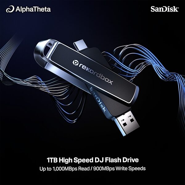 open zoom image for AlphaTheta SanDisk DJ Flash Drive, Action Position Back