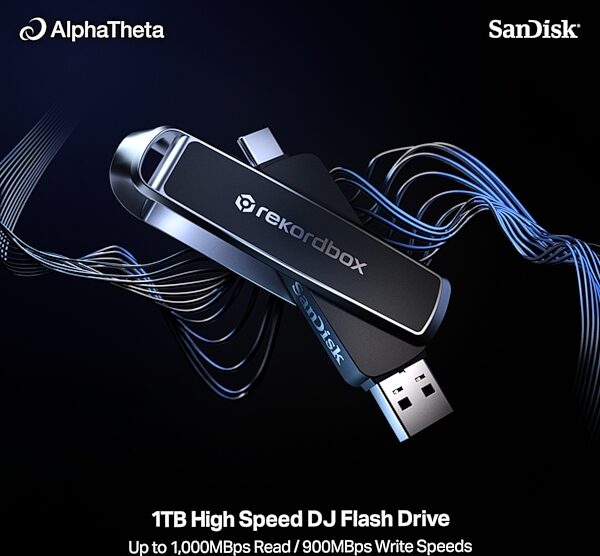 open zoom image for AlphaTheta SanDisk DJ Flash Drive, Action Position Back