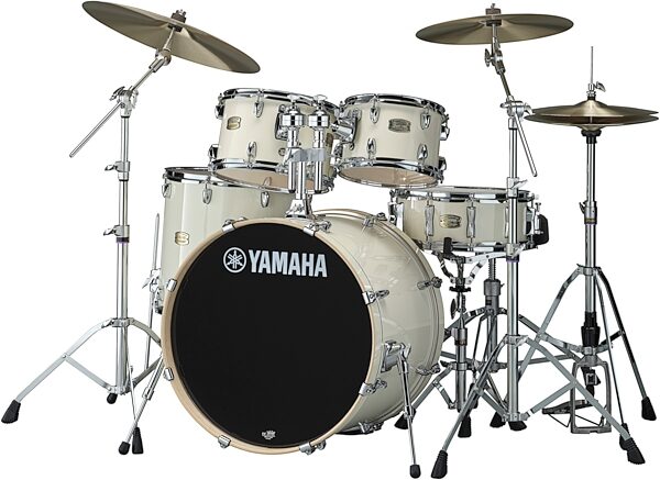 open zoom image for Yamaha SBP2F50 Stage Custom Drum Shell Kit, 5-Piece, Classic White, Action Position Front