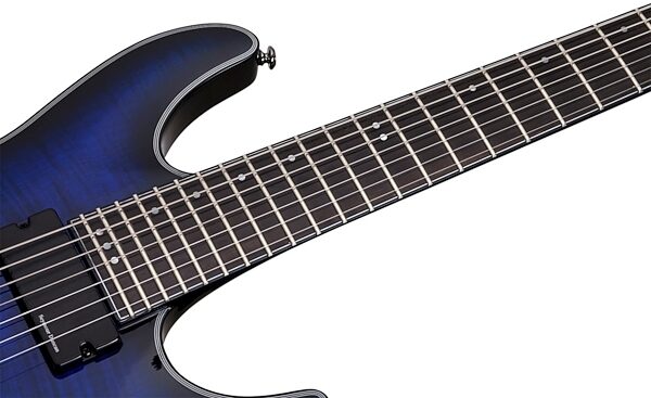 open zoom image for Schecter Blackjack SLS C-7 Electric Guitar, 7-String, See-Thru Blue Burst - Top