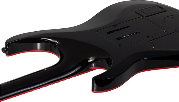 open zoom image for Schecter Sullivan King Banshee FR-S Electric Guitar, Obsidian Blood Black, Action Position Back