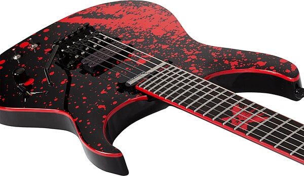 open zoom image for Schecter Sullivan King Banshee FR-S Electric Guitar, Obsidian Blood Black, Action Position Back