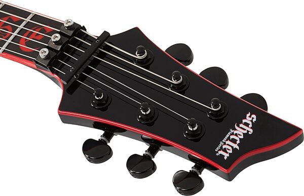 open zoom image for Schecter Sullivan King Banshee FR-S Electric Guitar, Obsidian Blood Black, Action Position Back