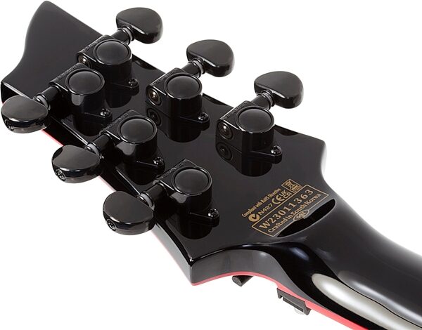 open zoom image for Schecter Sullivan King Banshee FR-S Electric Guitar, Obsidian Blood Black, Action Position Back