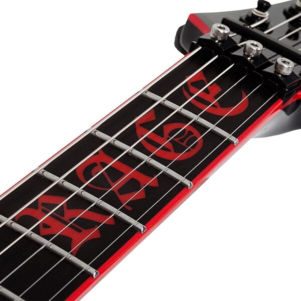 open zoom image for Schecter Sullivan King Banshee FR-S Electric Guitar, Obsidian Blood Black, Action Position Back