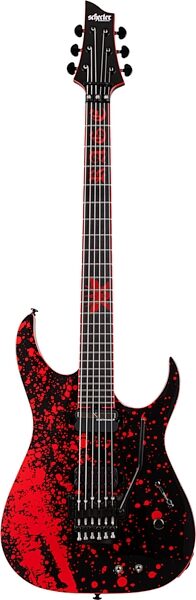 open zoom image for Schecter Sullivan King Banshee FR-S Electric Guitar, Obsidian Blood Black, Action Position Back