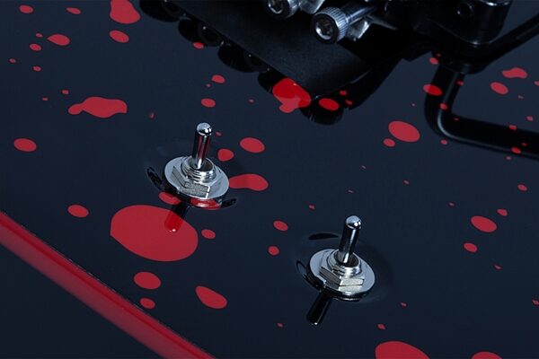 open zoom image for Schecter Sullivan King Banshee FR-S Electric Guitar, Obsidian Blood Black, Action Position Back
