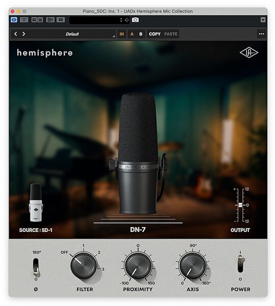 open zoom image for Universal Audio SD-1 Standard Dynamic Microphone with Hemisphere Mic Modeling Plug-in, New, Hemisphere