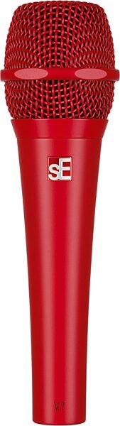 open zoom image for sE Electronics V7 Handheld Supercardioid Dynamic Vocal Microphone, Red, includes both Black and Red internal windscreens, Action Position Back