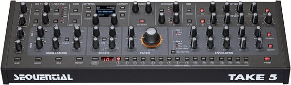 open zoom image for Sequential Take 5 Desktop Analog Synthesizer, New, Action Position Back