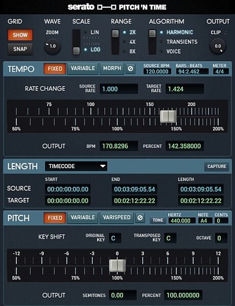 open zoom image for Serato Pitch 'n Time Pro Audio Plug-in Software, Digital Download, Screenshot Front