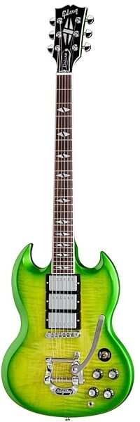 open zoom image for Gibson SG Deluxe Electric Guitar (with Case), Lime Burst