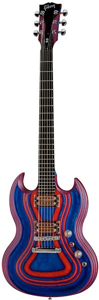 open zoom image for Gibson SG Zoot Suit Limited Edition Electric Guitar (with Gig Bag), Red and Blue