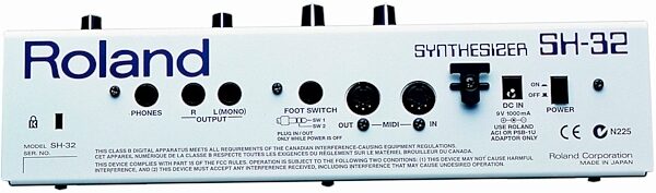 open zoom image for Roland SH32 Synthesizer, Rear