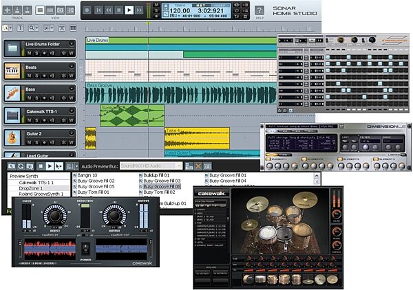 open zoom image for Cakewalk SONAR Home Studio XL (Windows), Screenshot - Collage