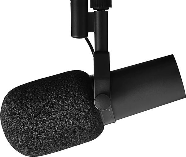 open zoom image for Shure SM7B Dynamic Cardioid Studio Vocal Microphone, New, Side With Windscreen
