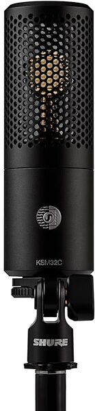 open zoom image for Shure KSM32C Large-Diaphragm Condenser Microphone - Stage Kit with Hard Mount and Foam Windscreen, New, Action Position Back