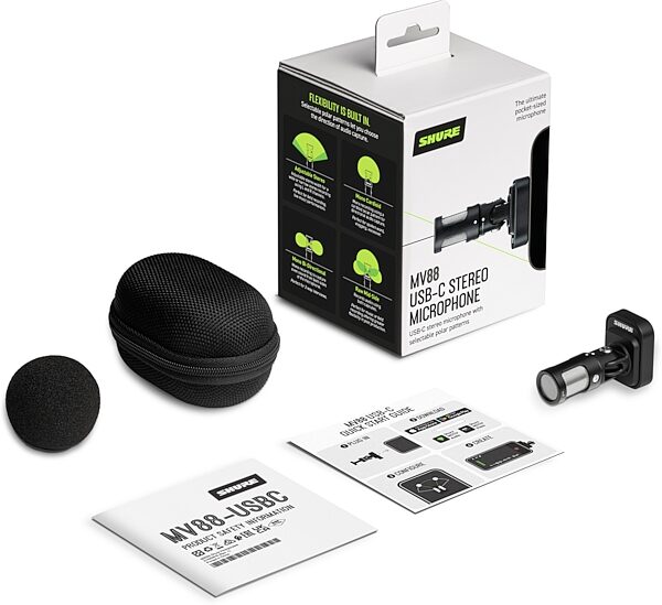 open zoom image for Shure MOTIV MV88 USB-C Stereo Microphone for iOS And Android, New, Action Position Back