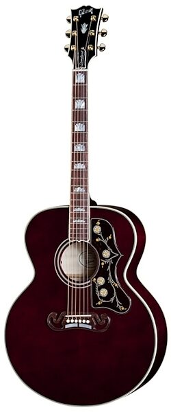 open zoom image for Gibson J-200 Super Jumbo Standard Acoustic-Electric Guitar (with Case), Wine Red