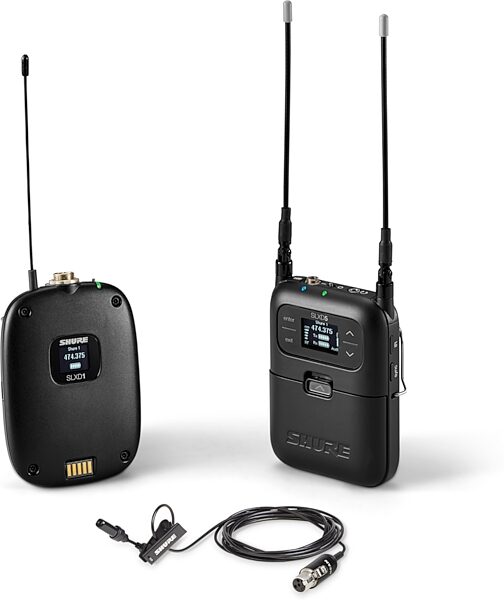 open zoom image for Shure SLXD15/UL4B Portable Wireless System With SLXD1 Bodypack Transmitter and UL4B Cardioid Lavalier Microphone, Band G58 (470 - 514 MHz), Action Position Back