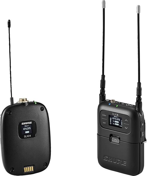 open zoom image for Shure SLXD15 Portable Digital Wireless Bodypack System, Band G58 (470 - 514 MHz), Action Position Back