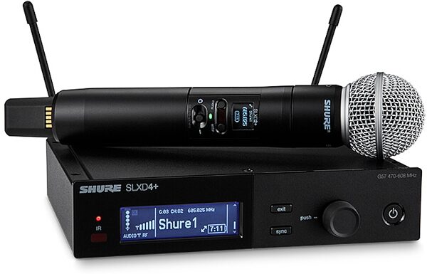 open zoom image for Shure SLXD24+/58 Wireless System with SM58 Handheld Microphone, Band G57 (470 - 608 MHz), Open Box (Very Good), Main