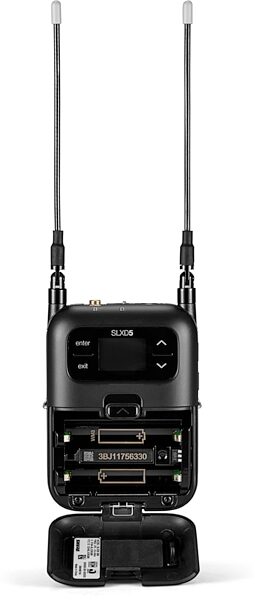open zoom image for Shure SLXD5 Portable Wireless Receiver, H55, Action Position Back