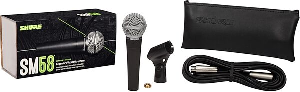 open zoom image for Shure SM58 Dynamic Handheld Microphone, Standard, SM58-CN, with C25J 25' XLR Cable, Packaging