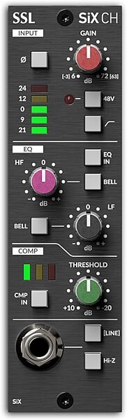 open zoom image for Solid State Logic SSL SiX CH 500-Series Channel Strip, New, Action Position Back