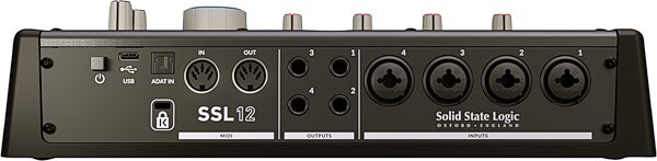 open zoom image for Solid State Logic SSL 12 12x4 USB-C Audio Interface, New, Action Position Back