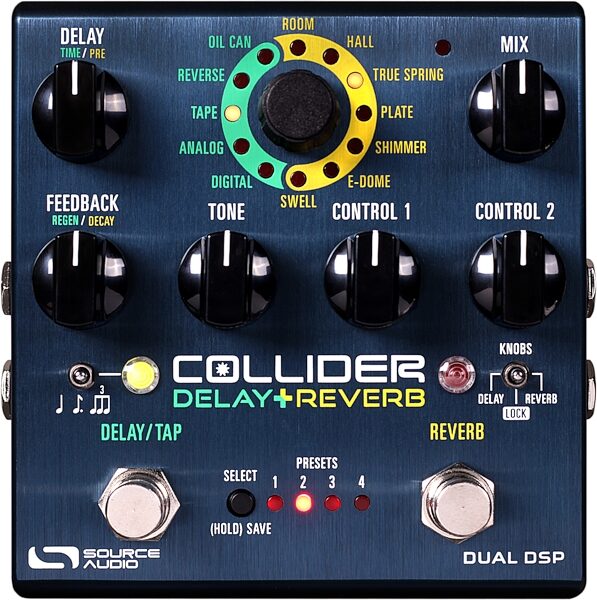 open zoom image for Source Audio Collider Stereo Delay+Reverb Pedal, New, Action Position Back
